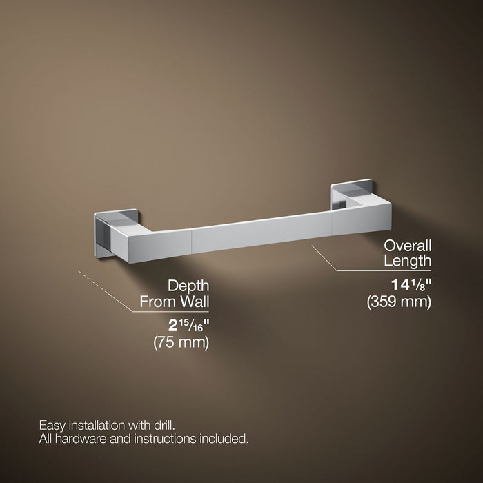 KOHLER K-26635 Honesty 12" towel bar, polished chrome - view 4