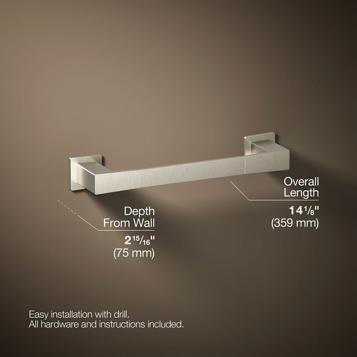 KOHLER K-26635 Honesty 12" towel bar, vibrant brushed nickel - view 5