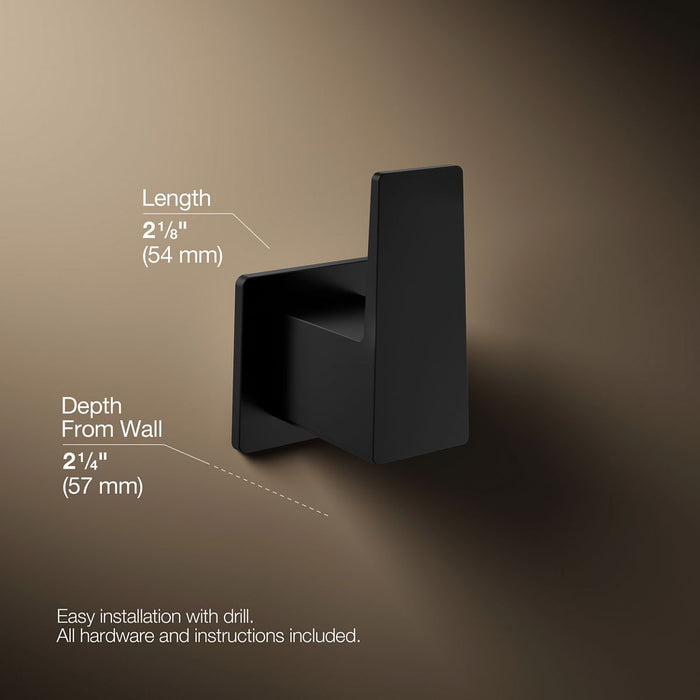 KOHLER K-26636 Honesty Robe hook, matte black - view 4