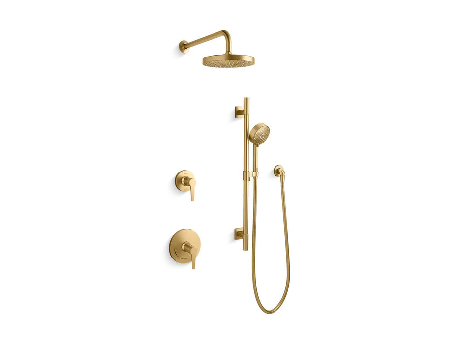 KOHLER K-26914-Y Awaken Showering kit, 2.5 gpm, vibrant brushed moderne brass