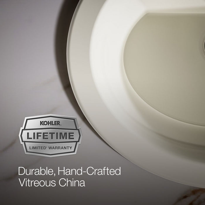 KOHLER K-2699-4 Bryant 20-1/4" oval drop-in bathroom sink, biscuit - view 3
