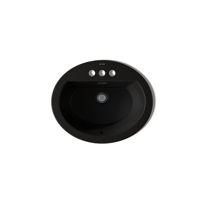 KOHLER K-2699-4 Bryant 20-1/4" oval drop-in bathroom sink, black black - view 5