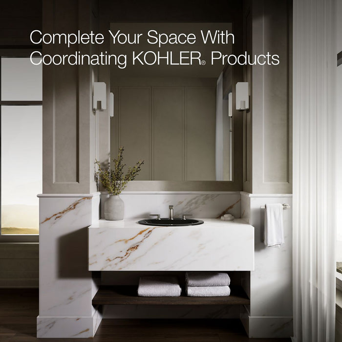 KOHLER K-2699-8 Bryant 20-1/4" oval drop-in bathroom sink, black black - view 5