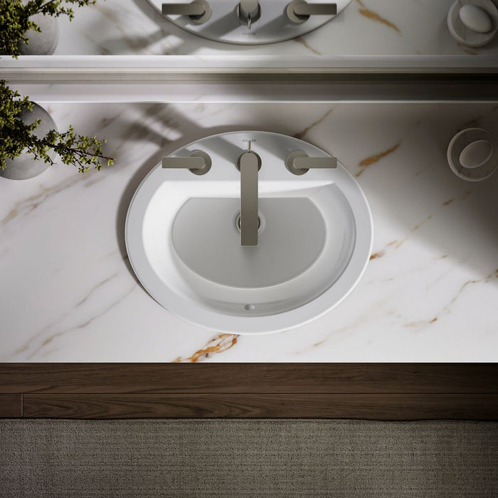KOHLER K-2699-8 Bryant 20-1/4" oval drop-in bathroom sink, white - view 5