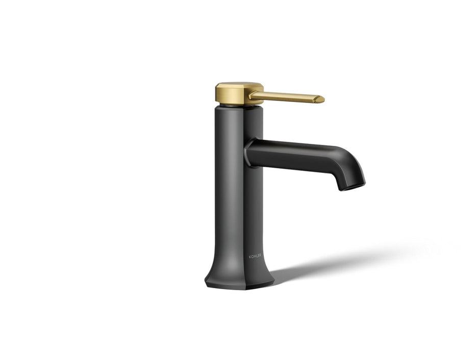 KOHLER K-27000-4N Occasion Single-handle bathroom sink faucet, 0.5 gpm, matte black with brushed moderne brass