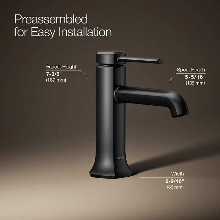 KOHLER K-27000-4N Occasion Single-handle bathroom sink faucet, 0.5 gpm, matte black - view 5