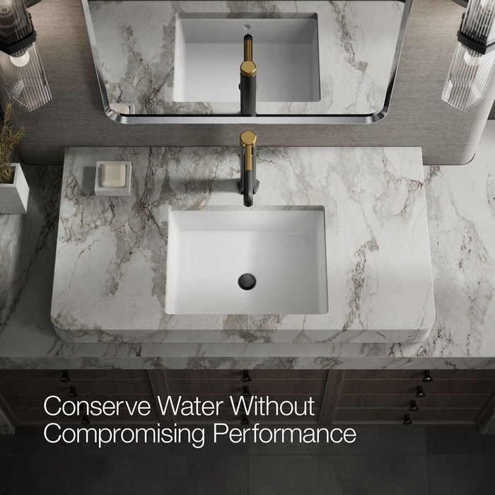 KOHLER K-27003-4N Occasion Tall single-handle bathroom sink faucet, 0.5 gpm, matte black with brushed moderne brass - view 3