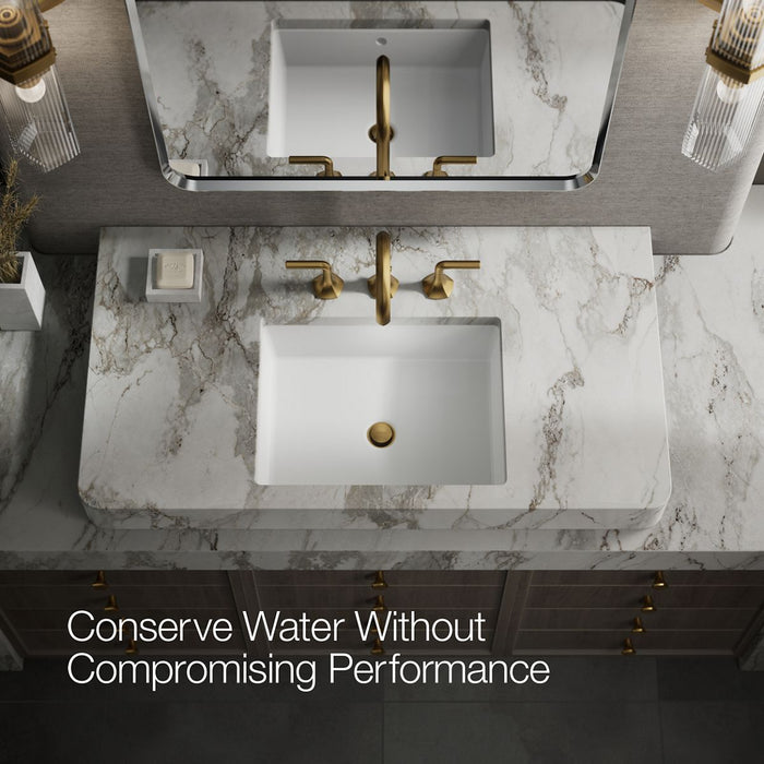 KOHLER K-27008 Occasion Bathroom sink faucet spout with Cane design, 1.2 gpm, vibrant brushed moderne brass - view 4