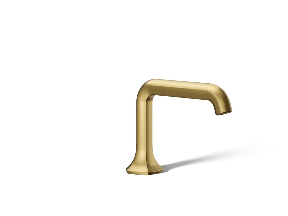 KOHLER K-27009-N Occasion Bathroom sink faucet spout with Straight design, 0.5 gpm, vibrant brushed moderne brass