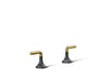 KOHLER K-27010-4 Occasion Lever bathroom sink faucet handles, matte black with brushed moderne brass
