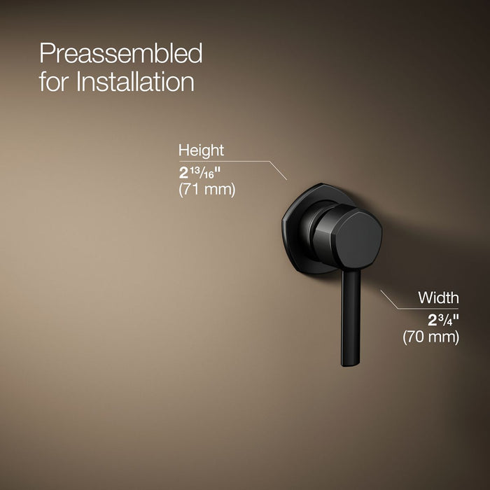 KOHLER K-27012-4 Occasion Wall-mount bathroom sink faucet handle, matte black - view 3
