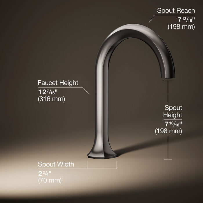 KOHLER K-27016 Occasion Deck-mount bath spout with Cane design, vibrant titanium - view 4