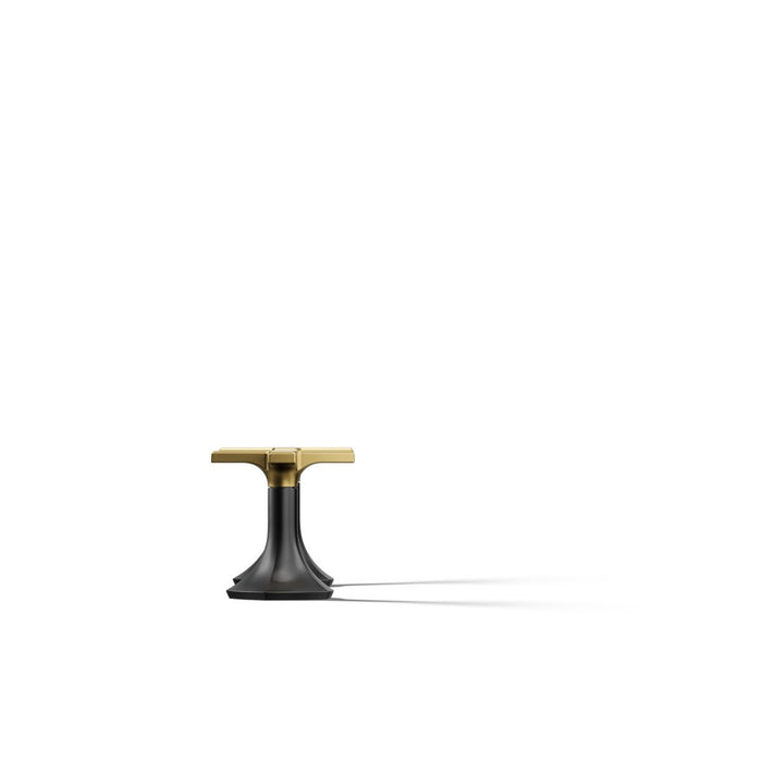 KOHLER K-27018-3 Occasion Deck-mount bath faucet handles with Cross design, matte black with brushed moderne brass - view 5