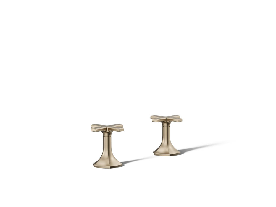 KOHLER K-27018-3 Occasion Deck-mount bath faucet handles with Cross design, vibrant brushed bronze