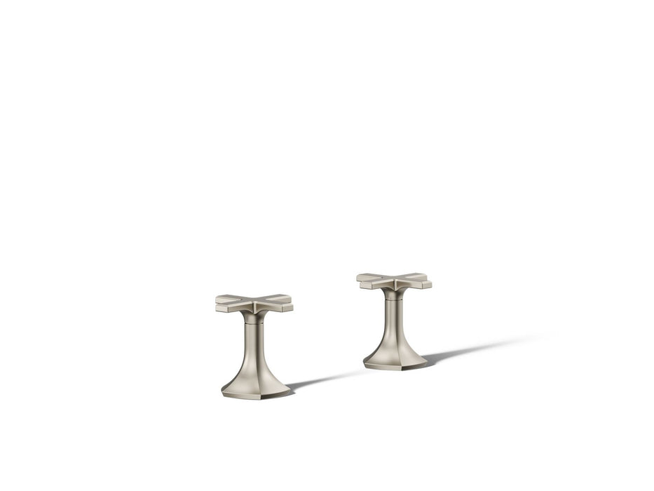 KOHLER K-27018-3 Occasion Deck-mount bath faucet handles with Cross design, vibrant brushed nickel