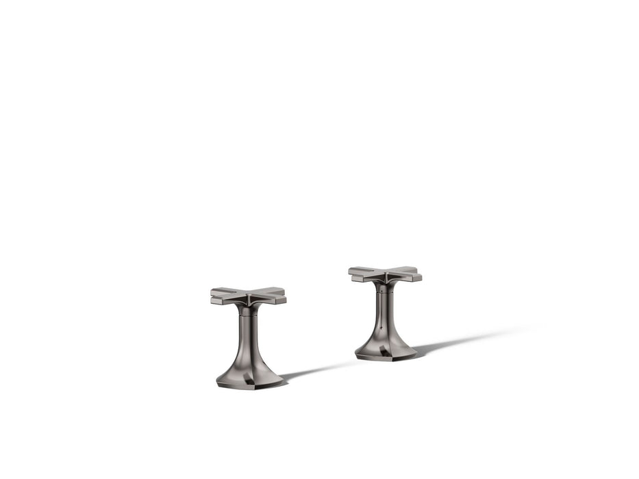 KOHLER K-27018-3 Occasion Deck-mount bath faucet handles with Cross design, vibrant titanium