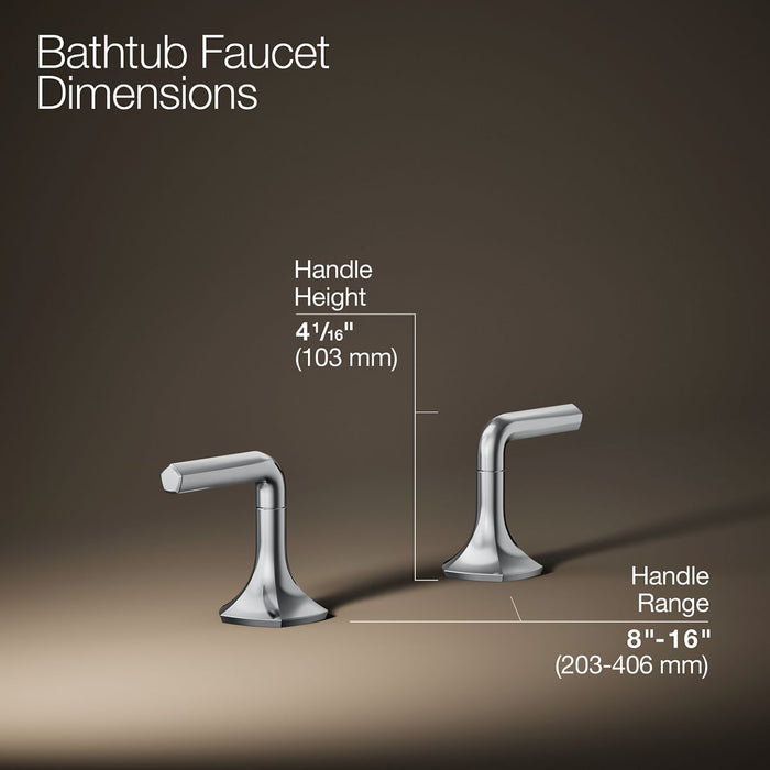 KOHLER K-27018-4 Occasion Deck-mount bath faucet handles with Lever design, polished chrome - view 2