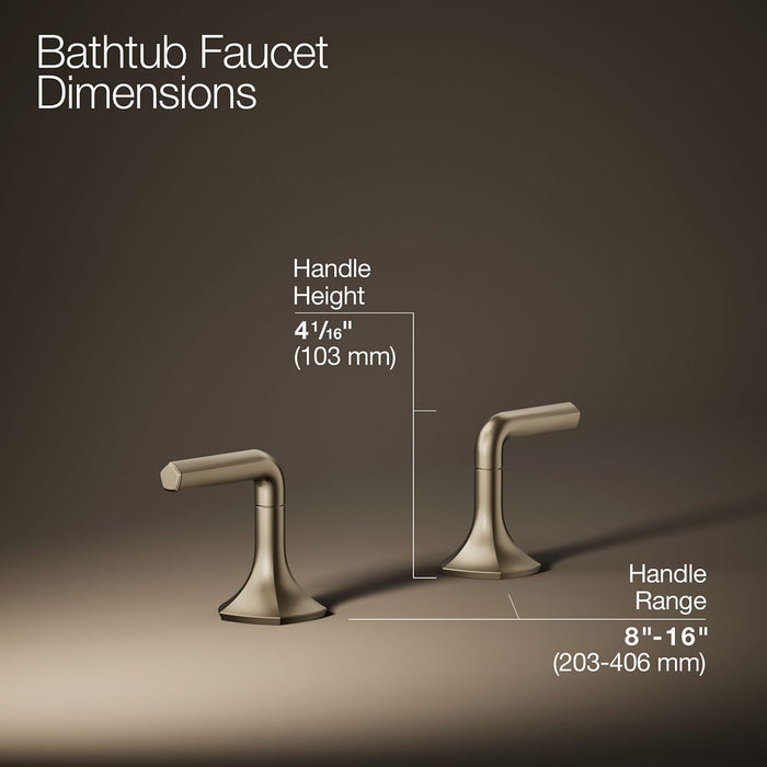 KOHLER K-27018-4 Occasion Deck-mount bath faucet handles with Lever design, vibrant brushed bronze - view 2
