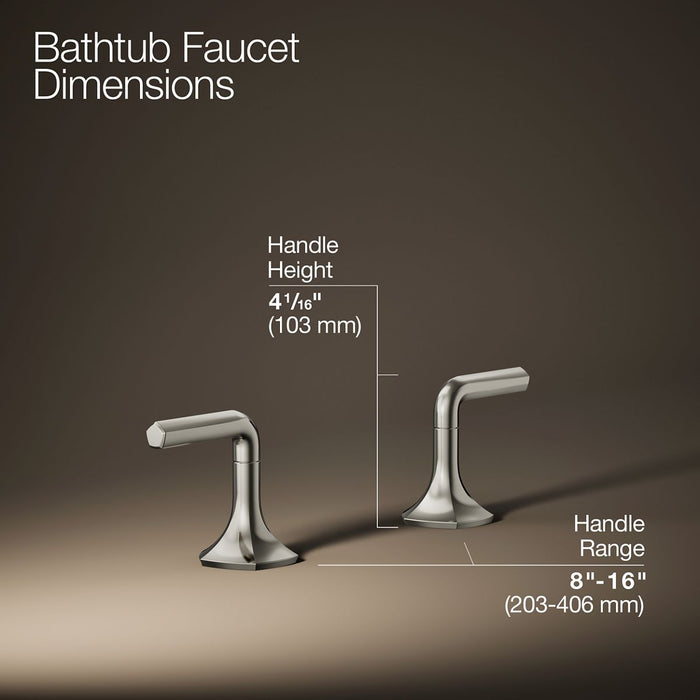 KOHLER K-27018-4 Occasion Deck-mount bath faucet handles with Lever design, vibrant polished nickel - view 2