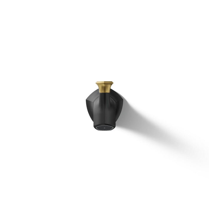 KOHLER K-27023 Occasion Wall-mount bath spout with Straight design and diverter, matte black with brushed moderne brass -...