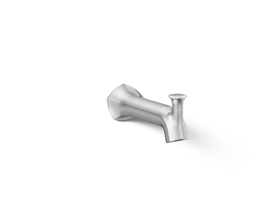 KOHLER K-27023 Occasion Wall-mount bath spout with Straight design and diverter, polished chrome