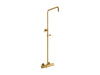KOHLER K-27031-9 Occasion Two-way exposed thermostatic valve and shower column kt, vibrant brushed moderne brass