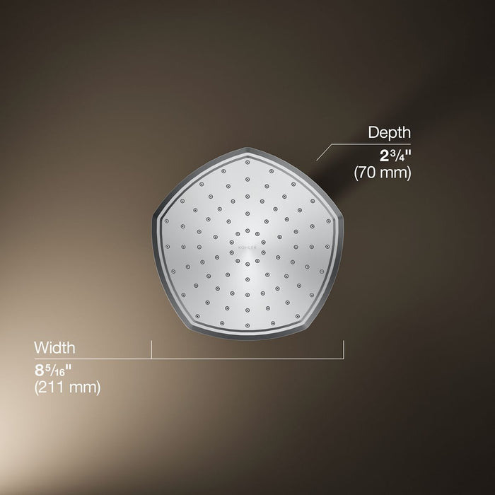 KOHLER K-27051-G Occasion 8" single-function rainhead, 1.75 gpm, polished chrome - view 5