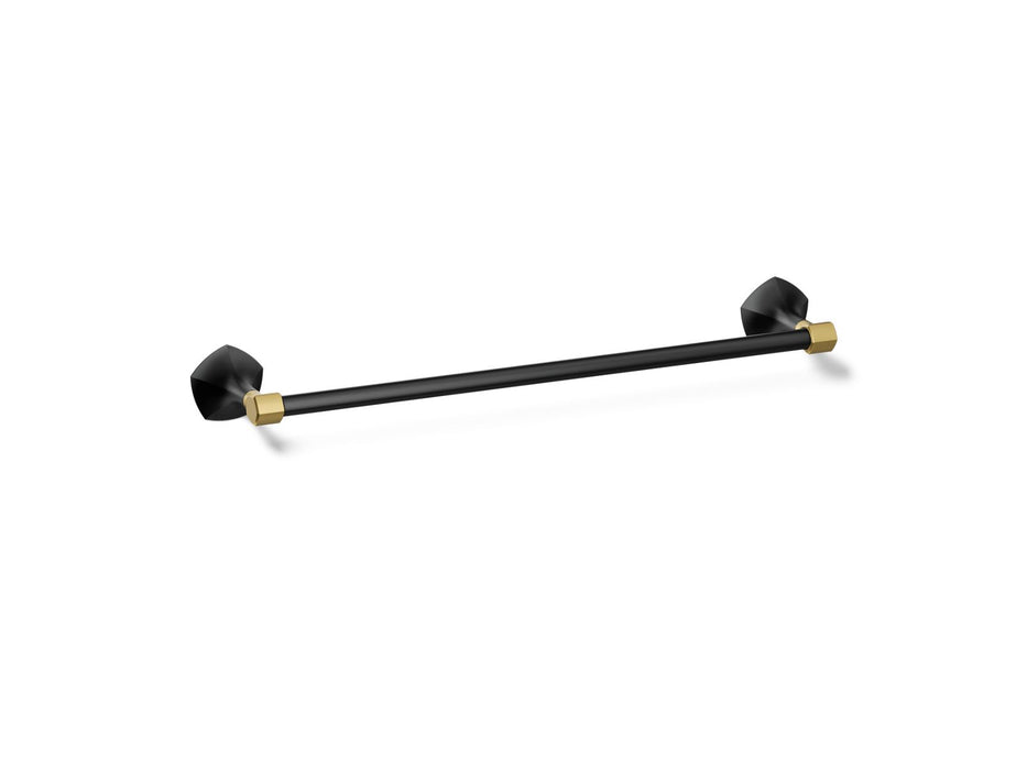 KOHLER K-27060 Occasion 18" towel bar, matte black with brushed moderne brass