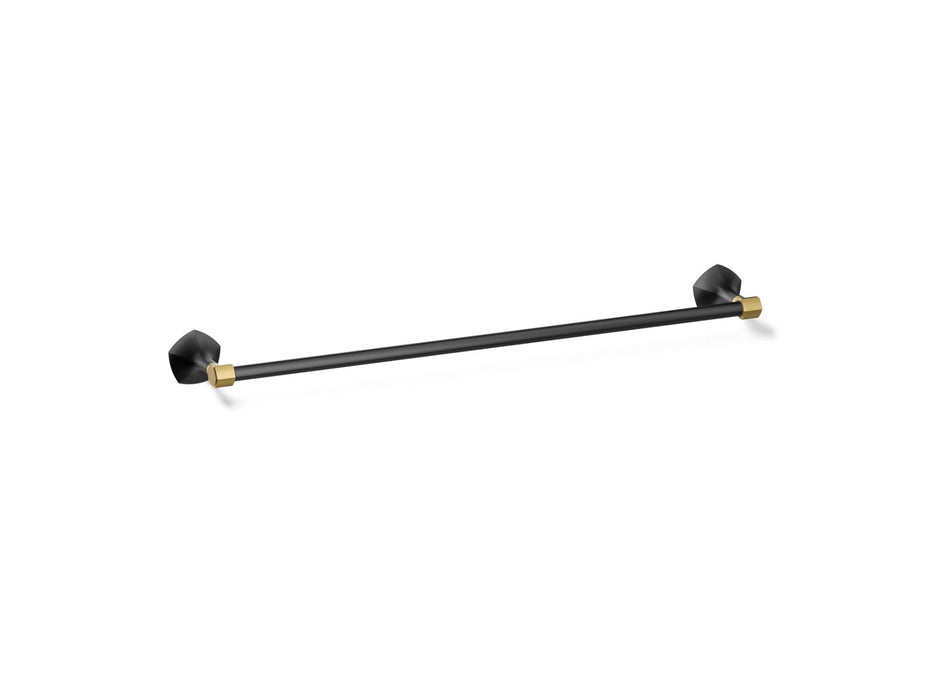 KOHLER K-27061 Occasion 24" towel bar, matte black with brushed moderne brass