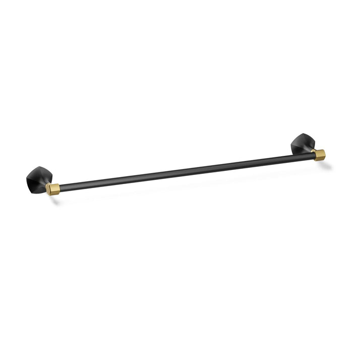 KOHLER K-27061 Occasion 24" towel bar, matte black with brushed moderne brass - view 4