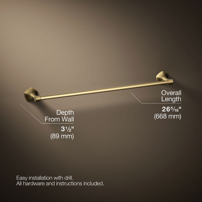 KOHLER K-27061 Occasion 24" towel bar, vibrant brushed moderne brass - view 5