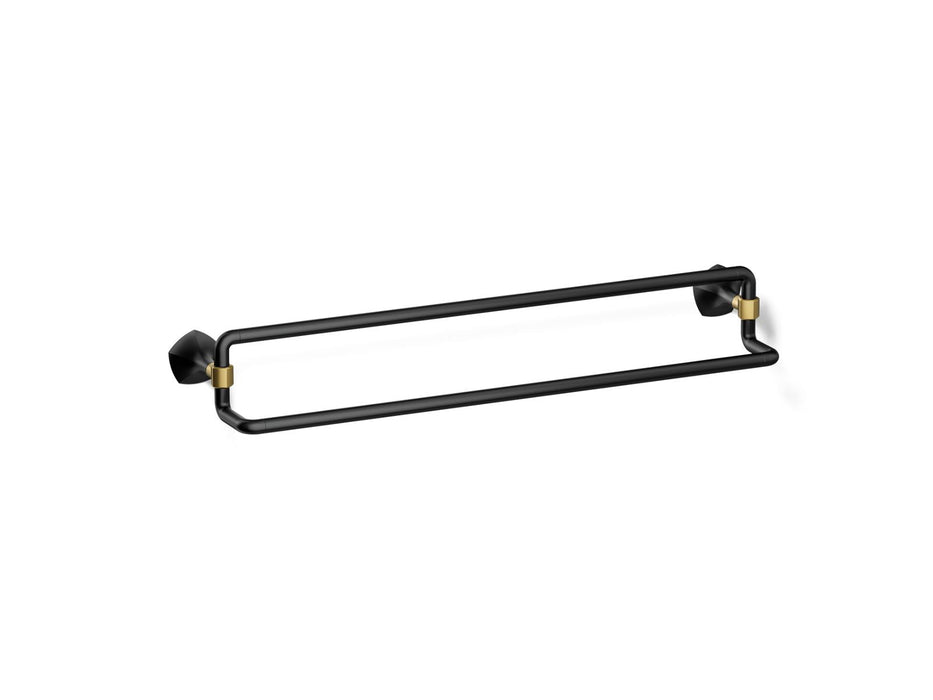 KOHLER K-27062 Occasion 24" double towel bar, matte black with brushed moderne brass
