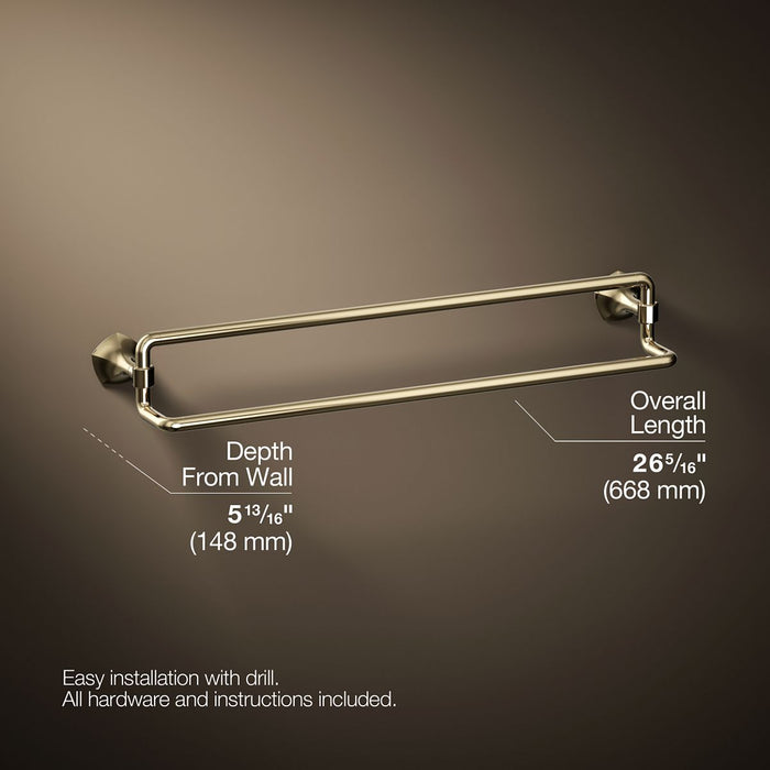 KOHLER K-27062 Occasion 24" double towel bar, vibrant french gold - view 4