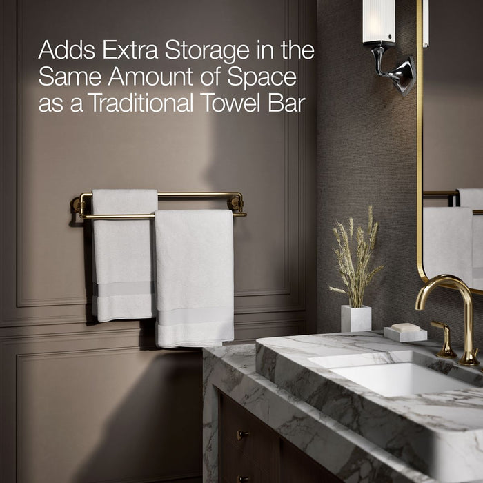 KOHLER K-27062 Occasion 24" double towel bar, vibrant french gold - view 5