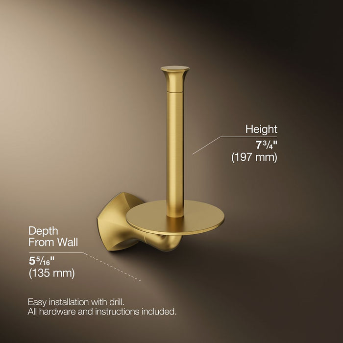 KOHLER K-27064 Occasion Vertical toilet paper holder, vibrant brushed moderne brass - view 5