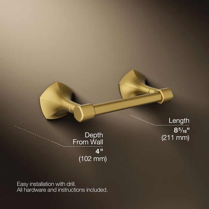 KOHLER K-27065 Occasion Pivoting toilet paper holder, vibrant brushed moderne brass - view 5