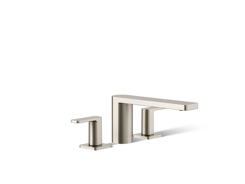 KOHLER K-27121-4 Parallel Deck-mount bath faucet, vibrant brushed nickel