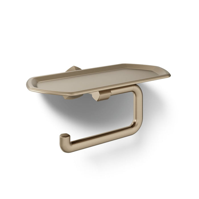KOHLER K-27128 Occasion Toilet paper holder with tray, vibrant brushed bronze - view 4