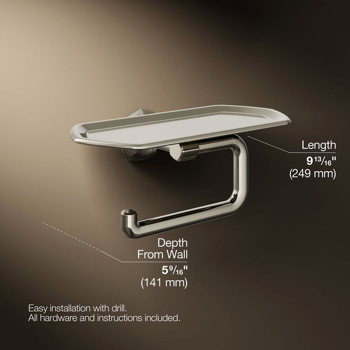 KOHLER K-27128 Occasion Toilet paper holder with tray, vibrant polished nickel - view 5