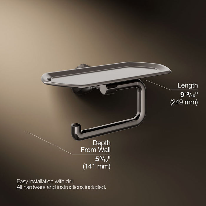 KOHLER K-27128 Occasion Toilet paper holder with tray, vibrant titanium - view 5