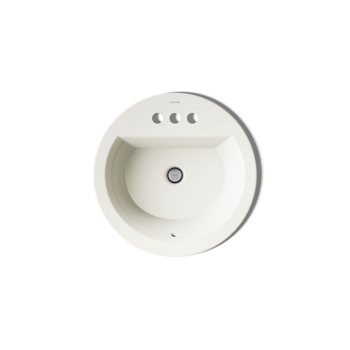 KOHLER K-2714-4 Bryant 19" round drop-in bathroom sink, biscuit - view 3