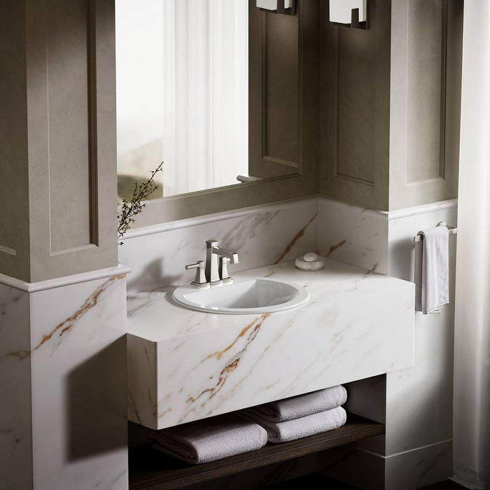 KOHLER K-2714-4 Bryant 19" round drop-in bathroom sink, white - view 4