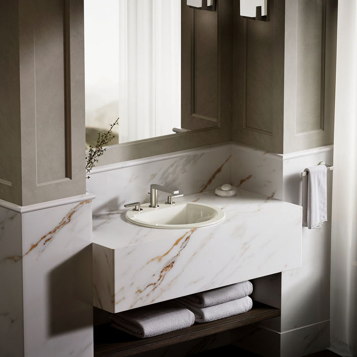KOHLER K-2714-8 Bryant 19" round drop-in bathroom sink, biscuit - view 4