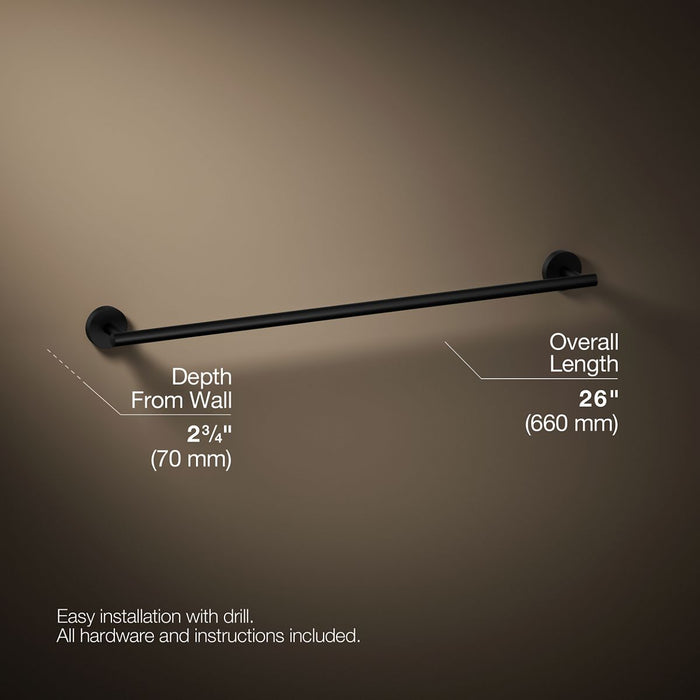 KOHLER K-27287 Elate 24" towel bar, matte black - view 5