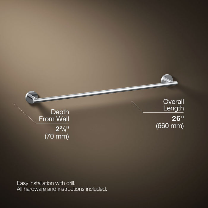 KOHLER K-27287 Elate 24" towel bar, polished chrome - view 4