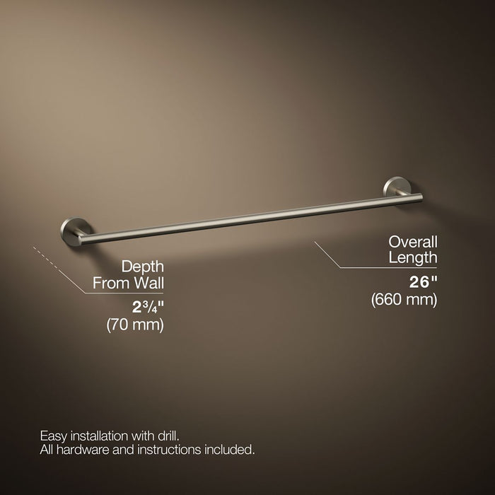 KOHLER K-27287 Elate 24" towel bar, vibrant brushed nickel - view 5
