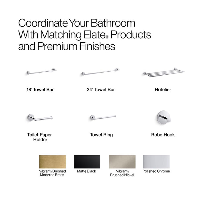 KOHLER K-27291 Elate 9" towel arm, vibrant brushed nickel - view 2
