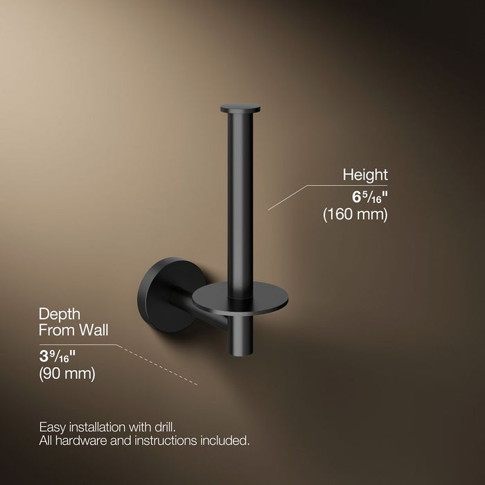 KOHLER K-27293 Elate Vertical toilet paper holder, matte black - view 5