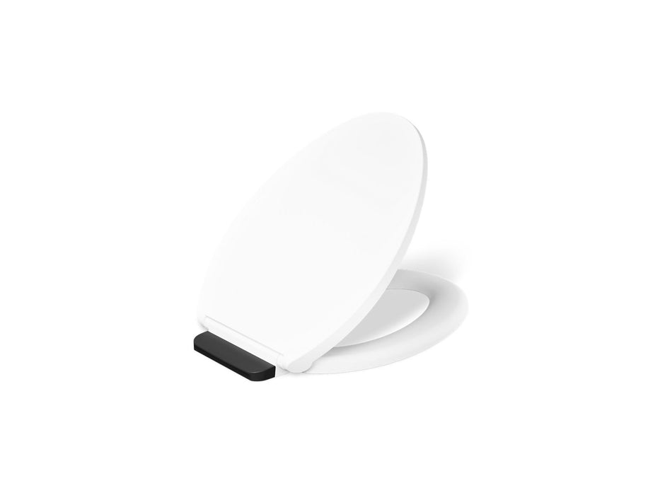 KOHLER K-27331-BL Glissade ReadyLatch® Quiet-Close™ Elongated Toilet Seat, White - 3/4 view of product