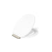 KOHLER K-27332-BN Glissade ReadyLatch® Quiet-Close™ Round-front Toilet Seat, White - 3/4 view of product
